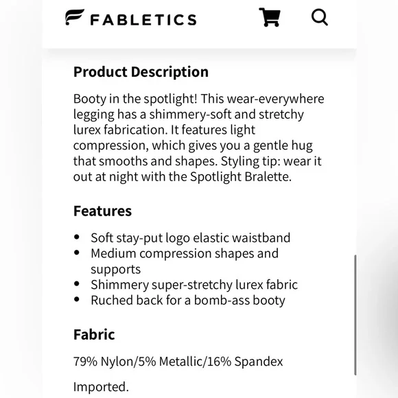 NWT Fabletics Yitty Spotlight Shaping Ruched Leggings - Picture 5 of 8